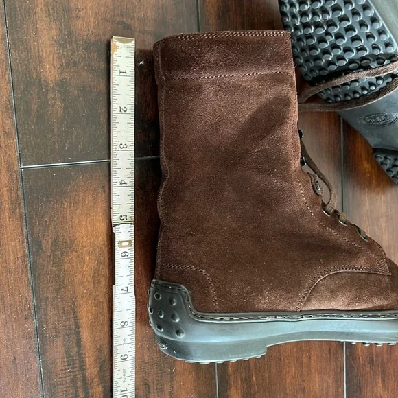 Tod's Dark Brown Suede Lace-Up Ankle Boots - Picture 12 of 13